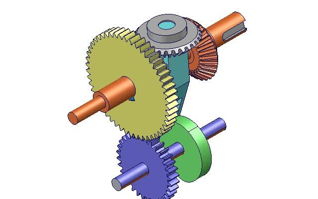 550 凸轮调节圆锥齿轮周转轮系输出轴转速机构