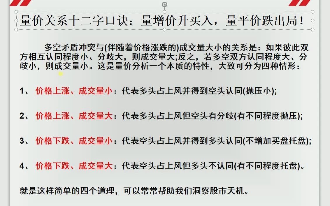 [图]中国股市：量价关系，通俗易懂的8大口诀，散户轻松看懂量与价