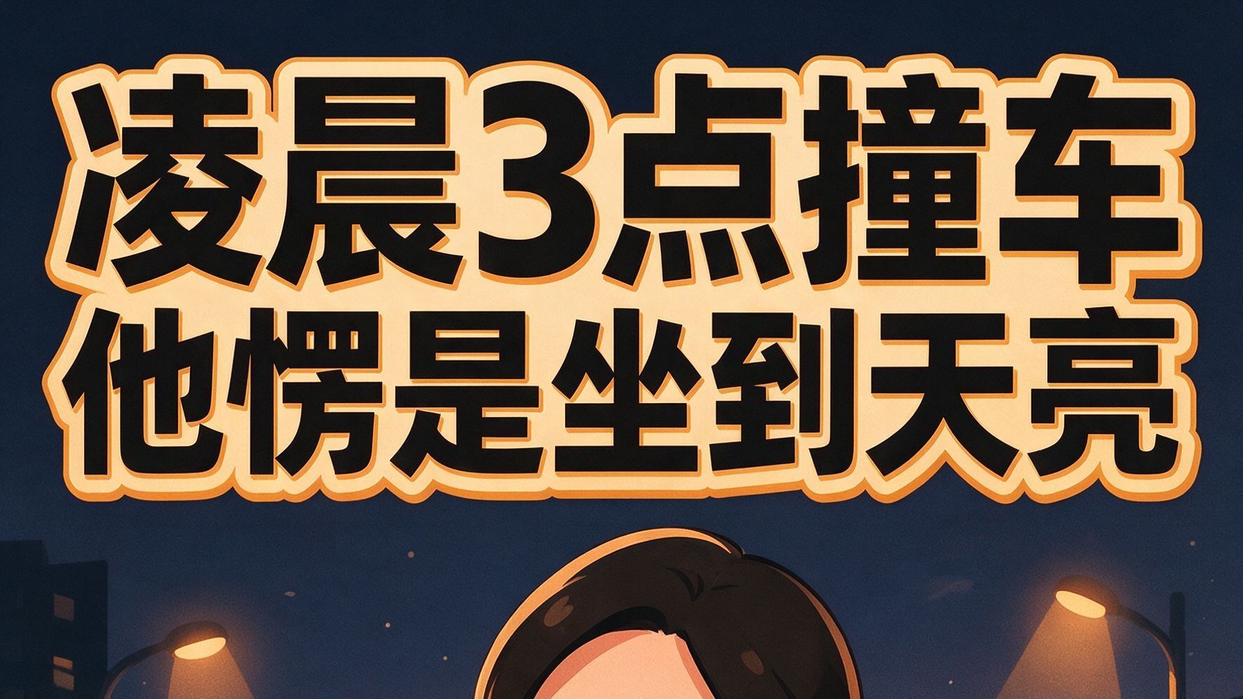凌晨3点撞车，他愣是坐到天亮😂