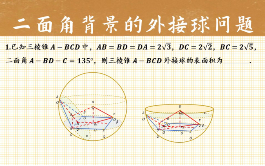 【每日一题】二面角背景的外接球问题,讲了两种方法,有我自己独立发现的方法吼哔哩哔哩bilibili