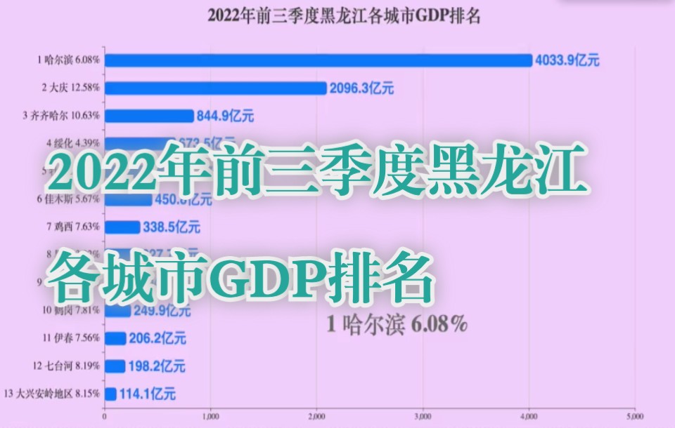 2022年前三季度黑龙江各城市GDP排名哔哩哔哩bilibili