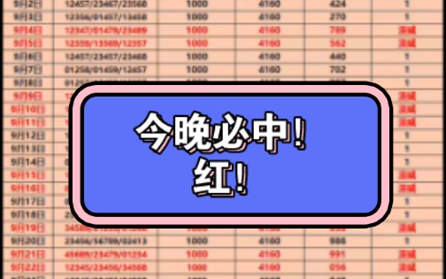 今晚必中!