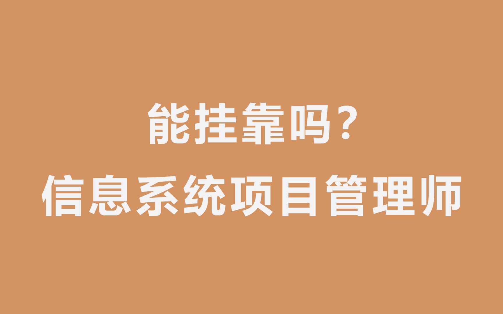 信息系统项目管理师能挂靠吗?哔哩哔哩bilibili