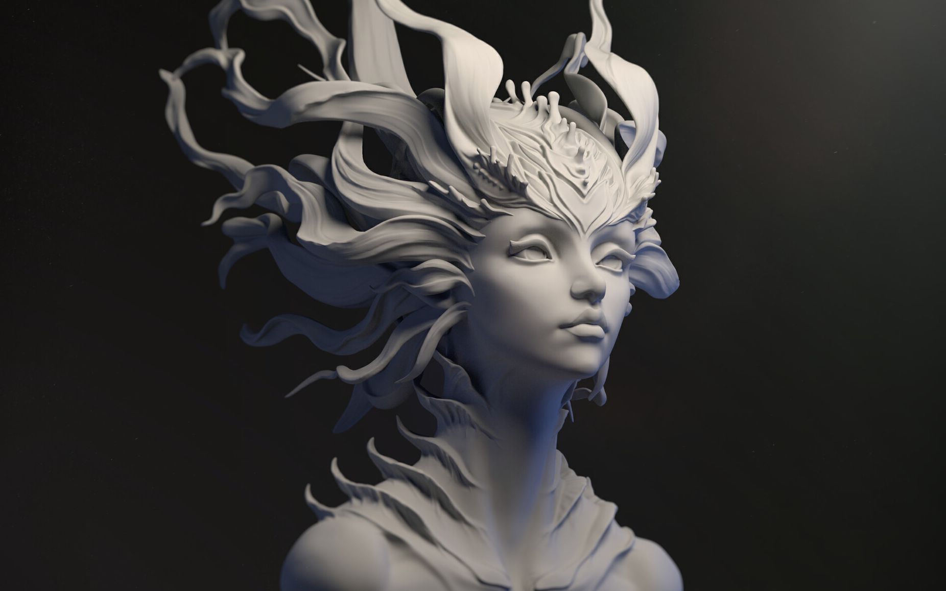 zbrush新手教程3d女性精灵人物建模大型到细节思路技巧