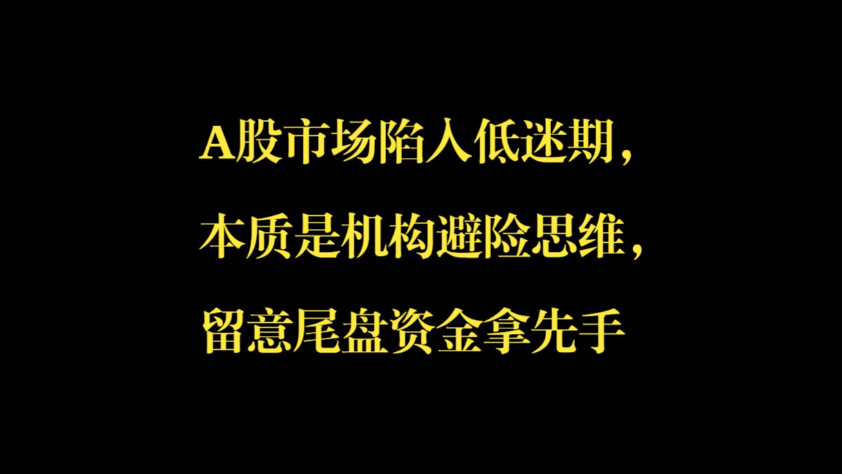 A股市场陷入低迷期,本质是机构避险思维,留意尾盘资金拿先手哔哩哔哩bilibili