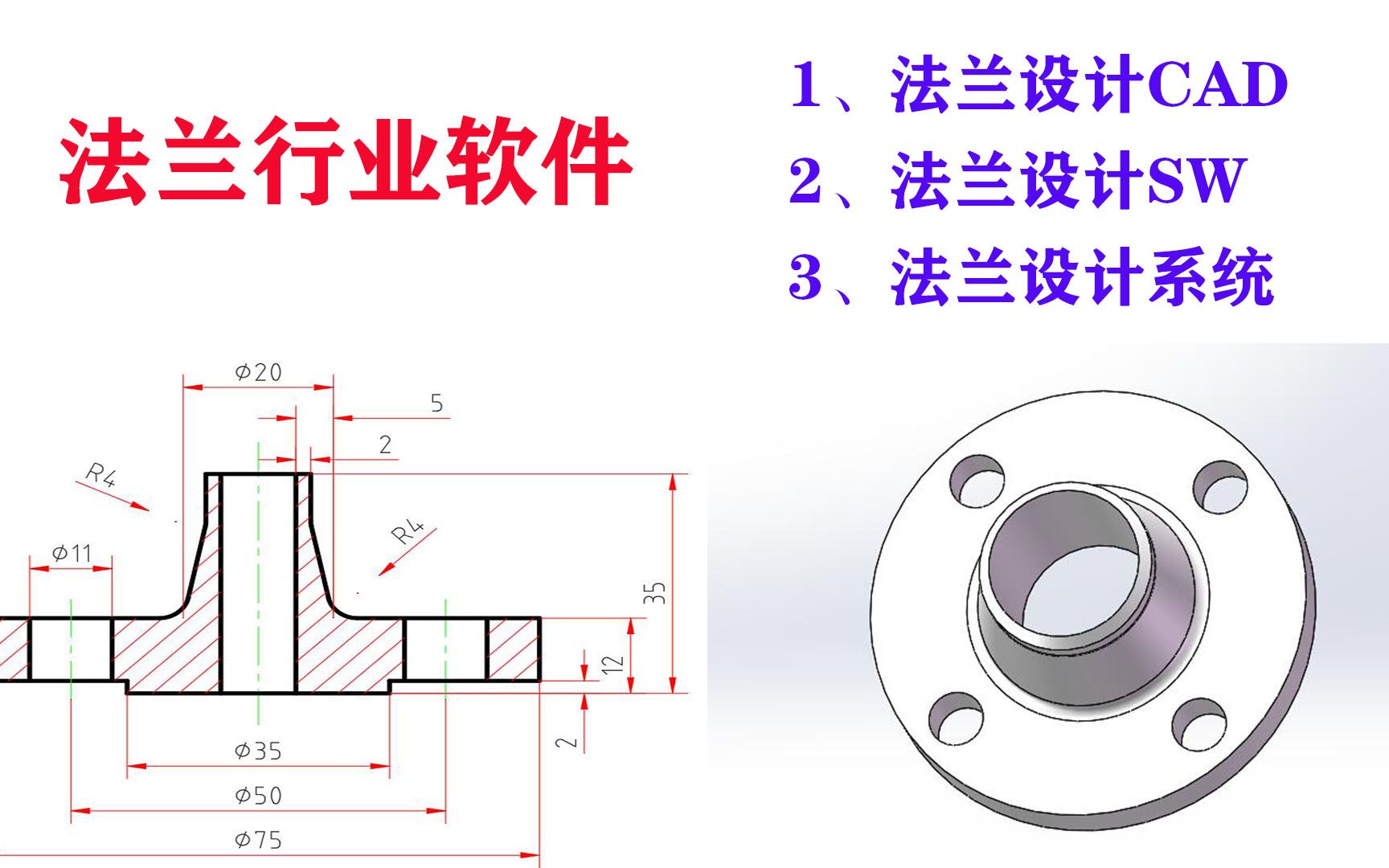 法兰行业软件:1、法兰设计CAD,2、法兰设计SW,3、法兰设计系统.哔哩哔哩bilibili