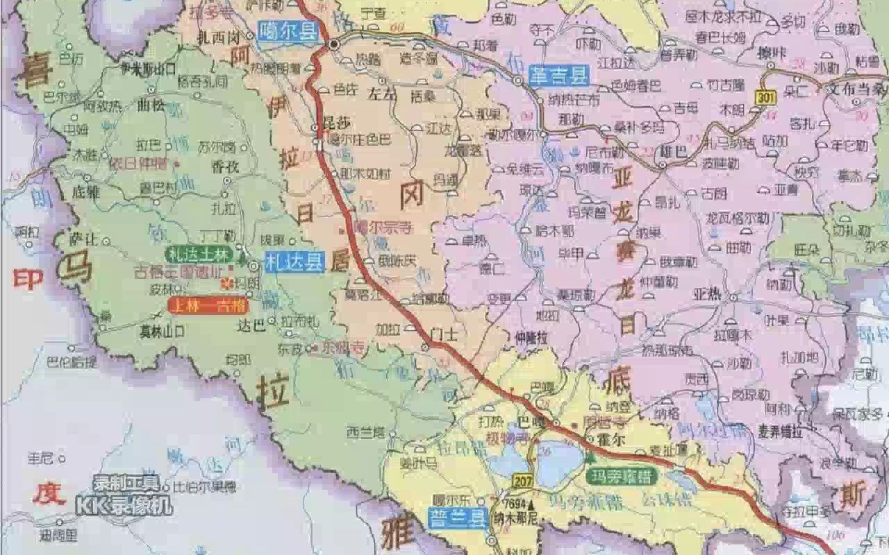 札达县地图位置图片