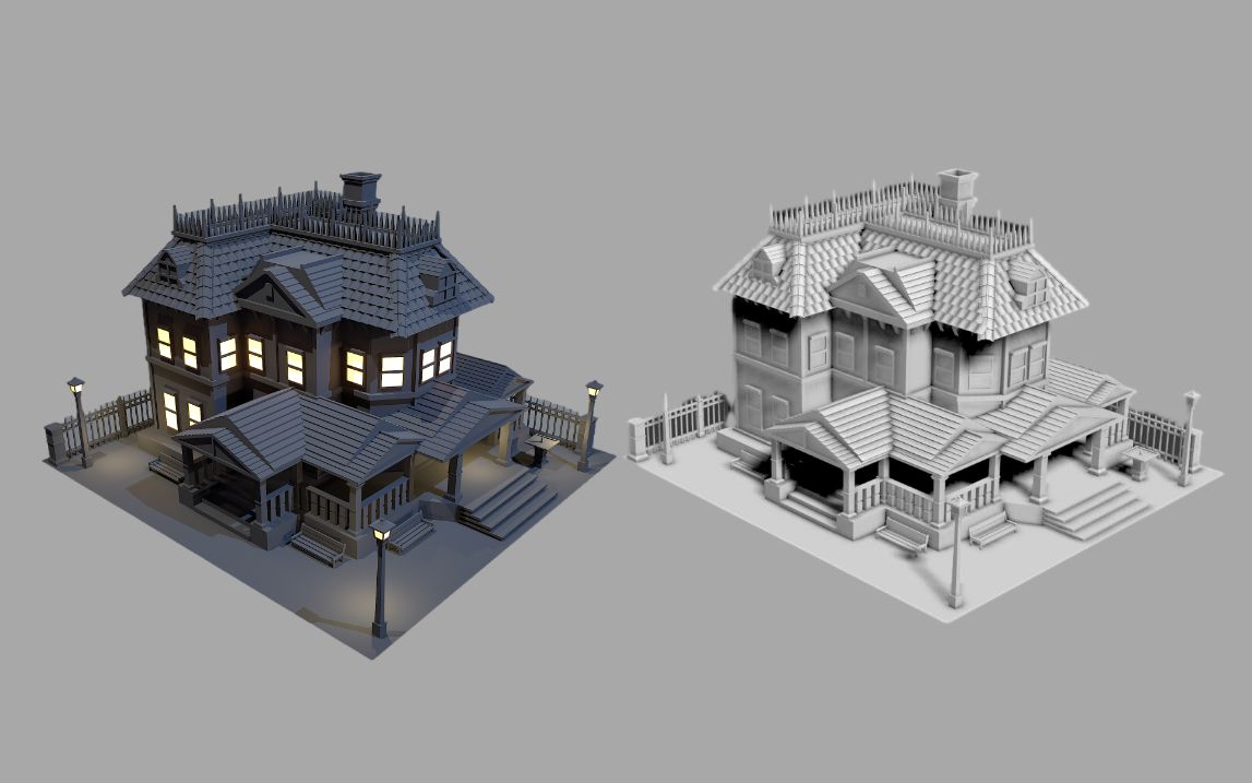 【3dmax建模】别墅庭院场景模型制作,适合新手学的全流程案例