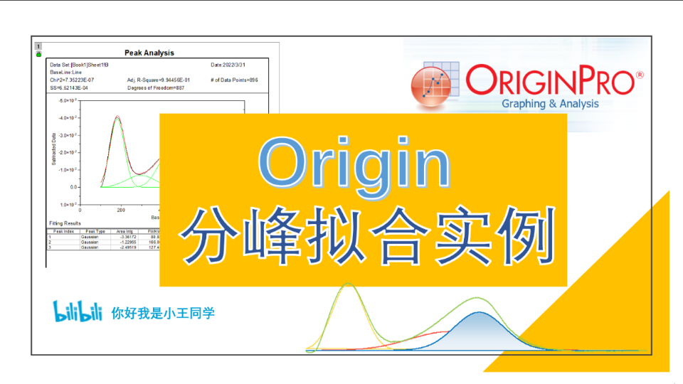 【小王科研绘图】Origin Pro分峰拟合实例化学吸附(NH3TPD)哔哩哔哩bilibili