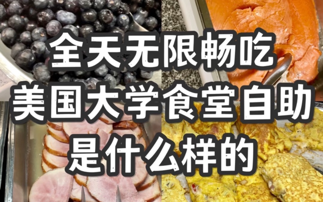 挑战吃垮美国大学食堂自助|早餐简单吃点啥 吃饱饱才有力气学习哔哩哔哩bilibili