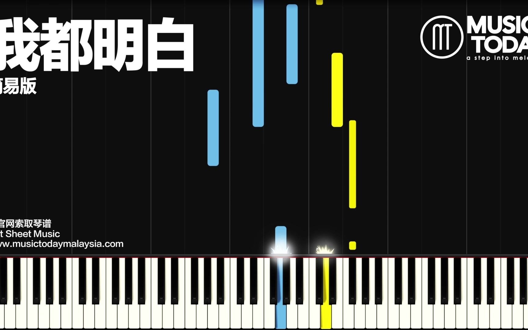 【钢琴】范倪 liu – 我都明白钢琴简易版 piano tutorial easy
