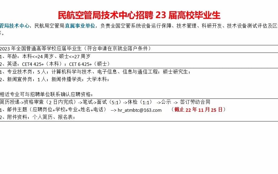 民航空管局技术中心23届校招,事业单位哔哩哔哩bilibili