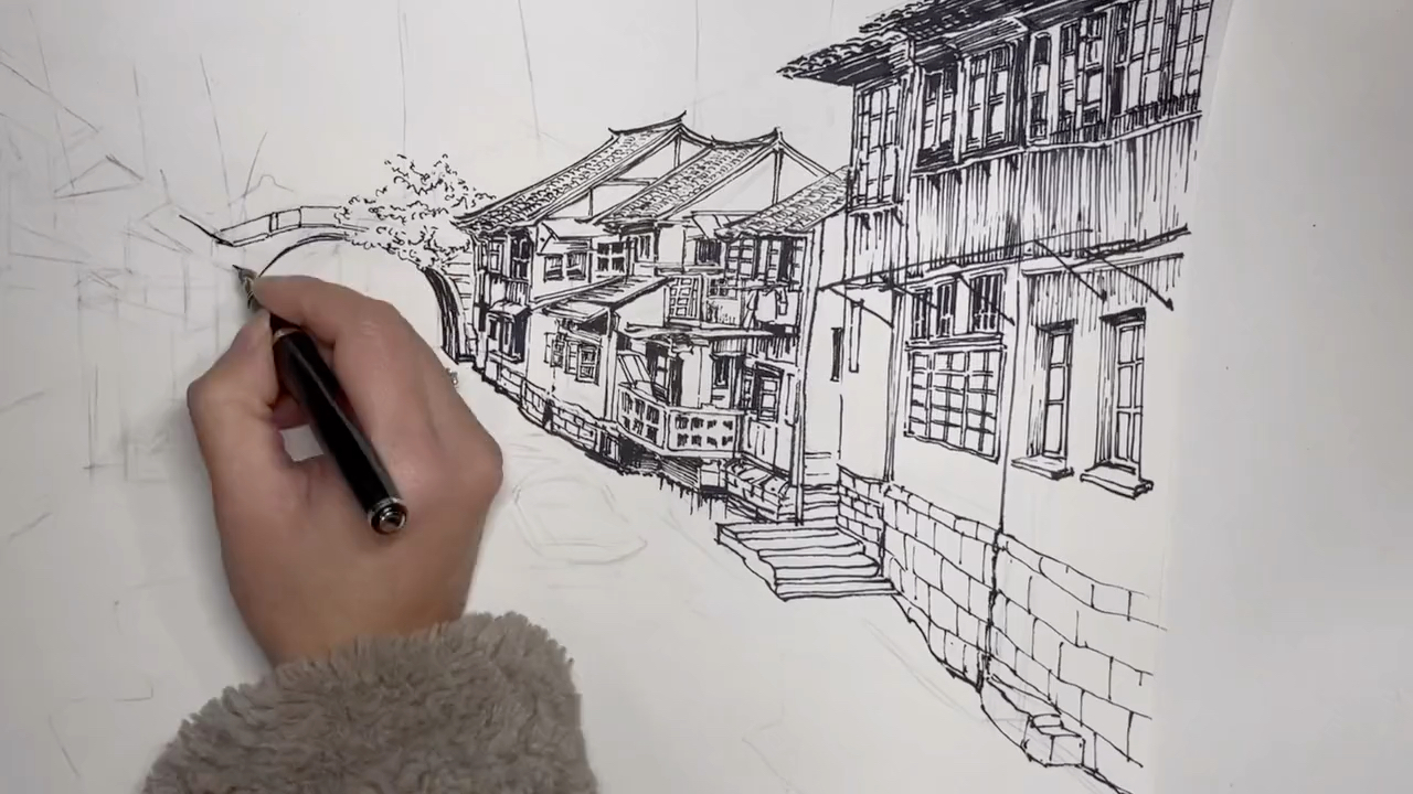 钢笔速写记录生活