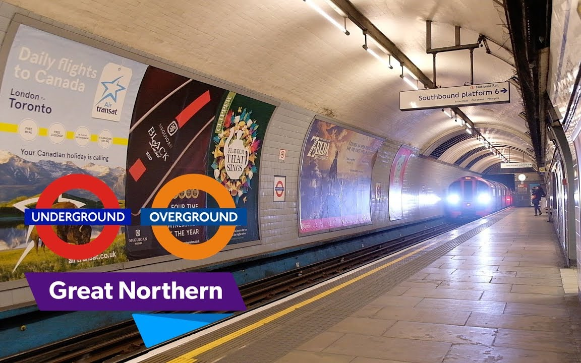 海布里及伊斯灵顿站的伦敦地铁维多利亚线地上铁国铁londontransport