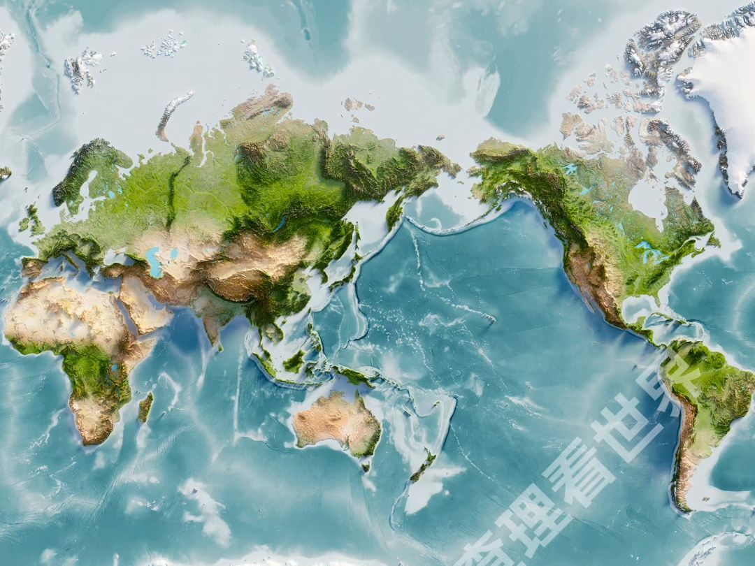 全新配色的世界地形地图发布啦!