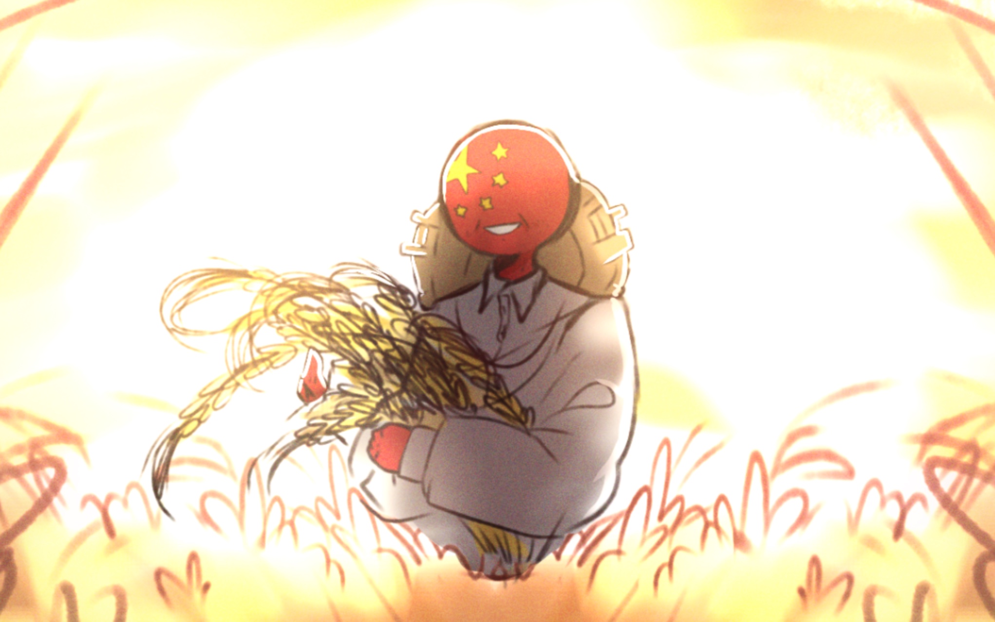 【countryhumans/绘画过程】"稻花香里说丰年"