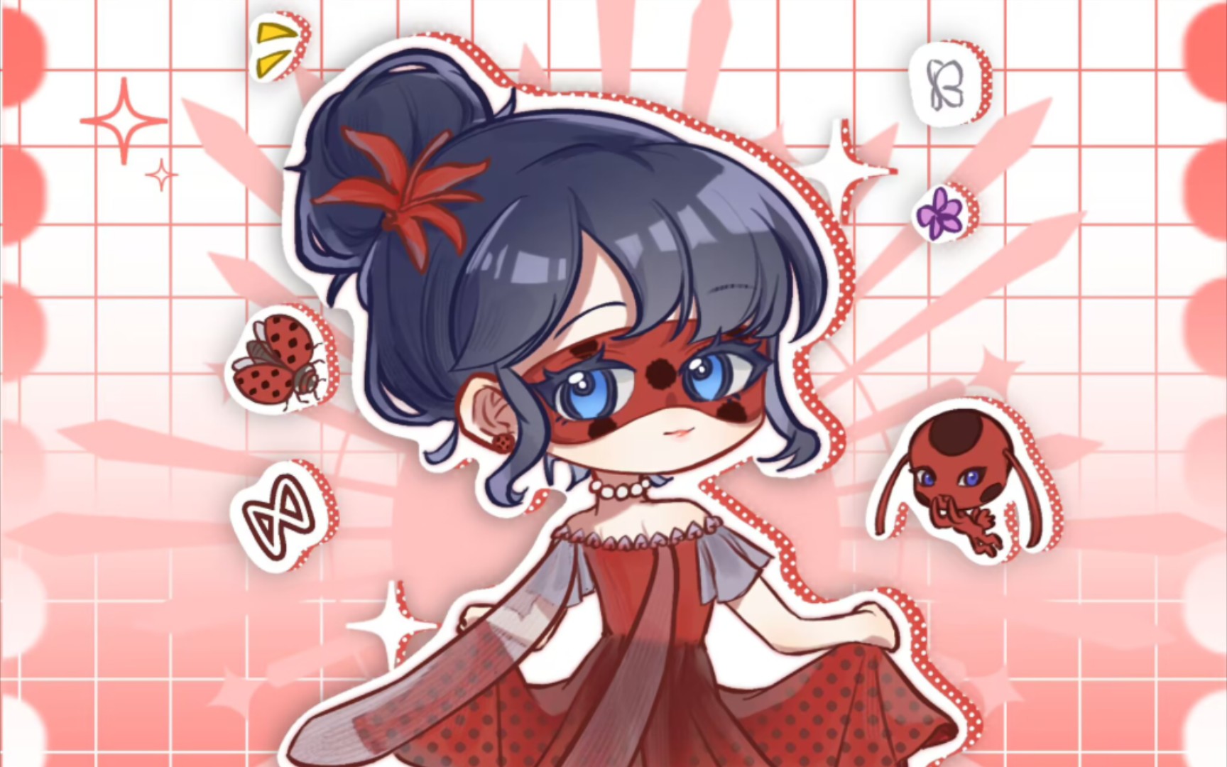 【瓢虫少女/绘画过程】来吃一口萌萌小情侣