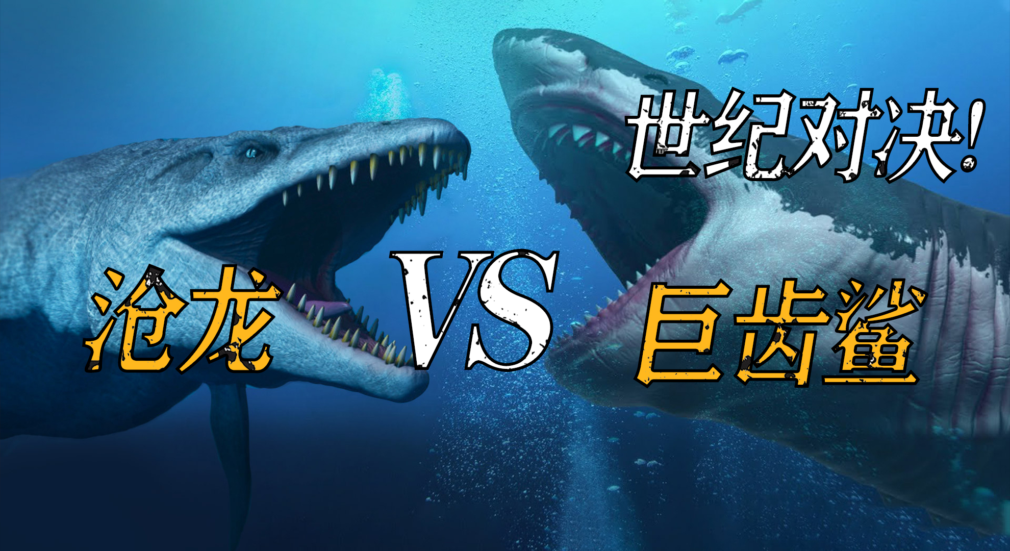 巨齿鲨vs沧龙,王者之间的对决,谁才是真正的王者?