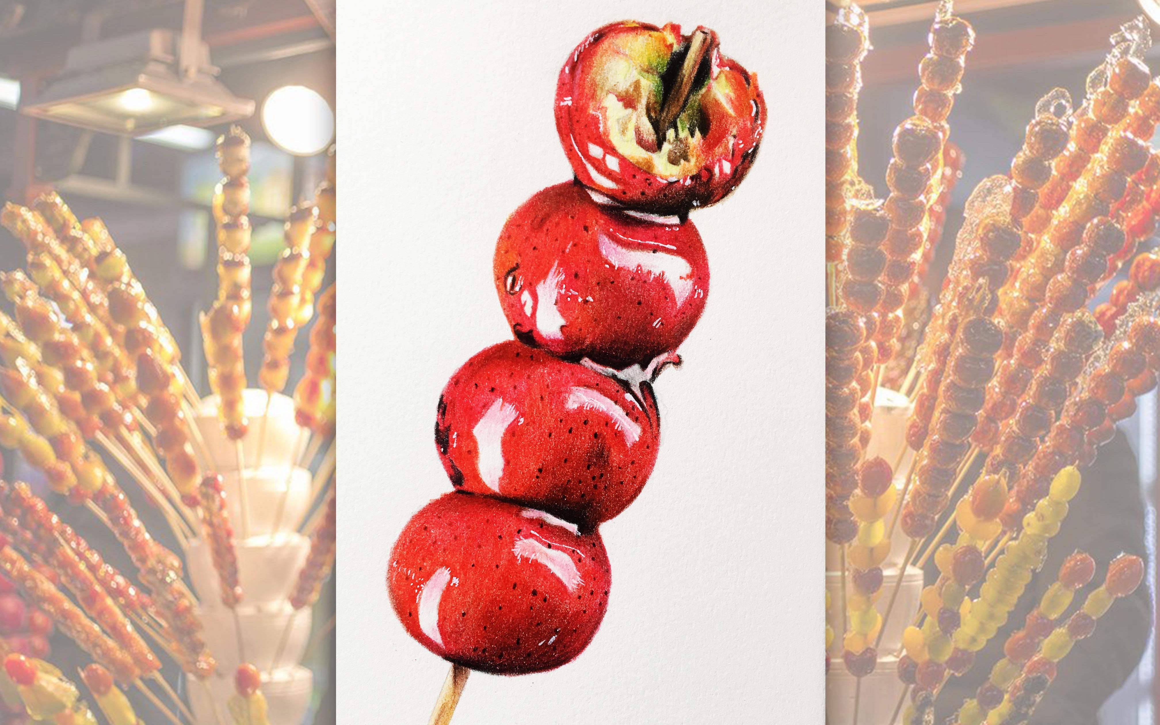 就,拜个早年吧【彩铅手绘-冰糖葫芦】_哔哩哔哩_bilibili