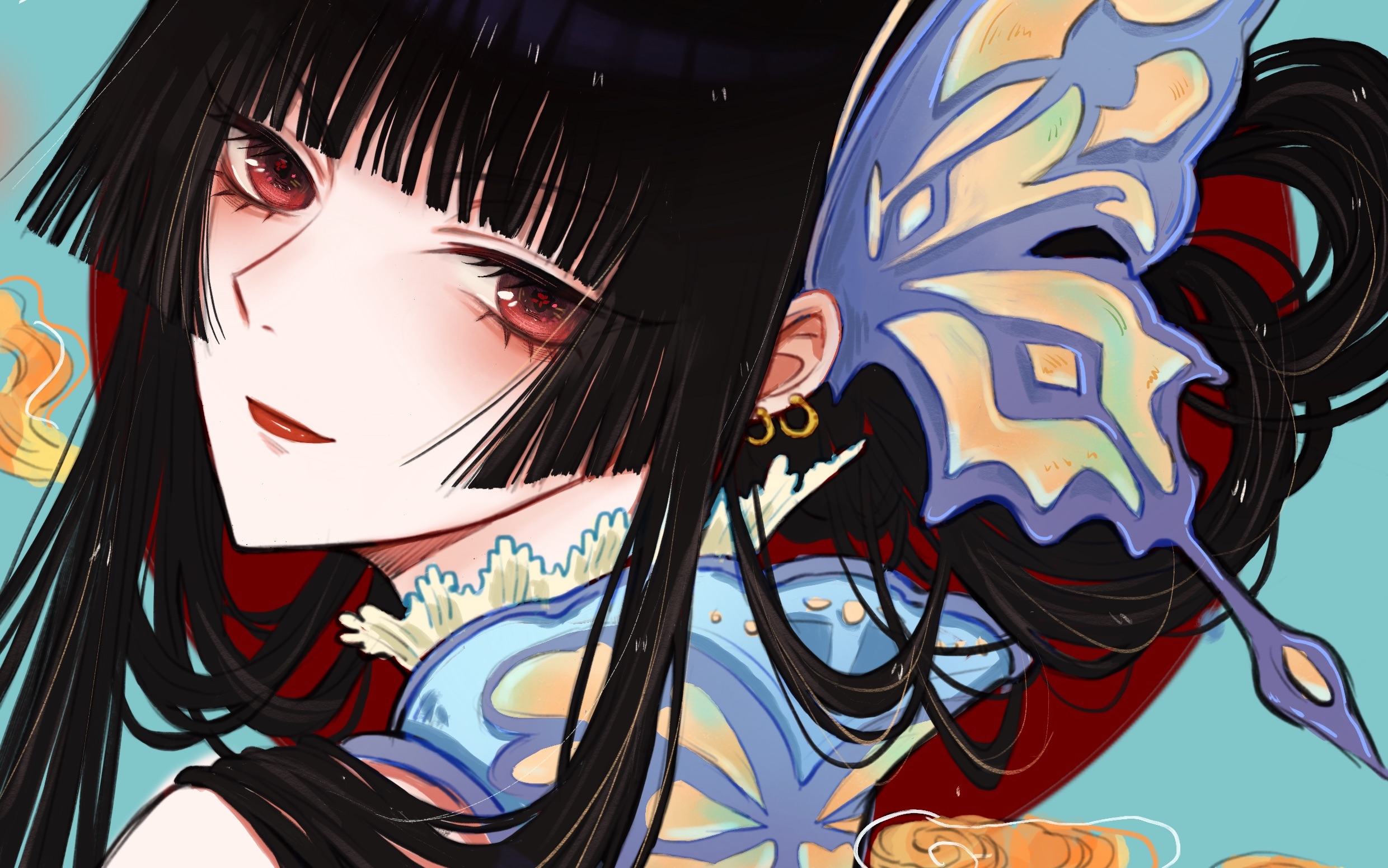 【procreate】超级平的平涂,别人约的侑子小姐_哔哩哔哩 (゜-゜)つロ