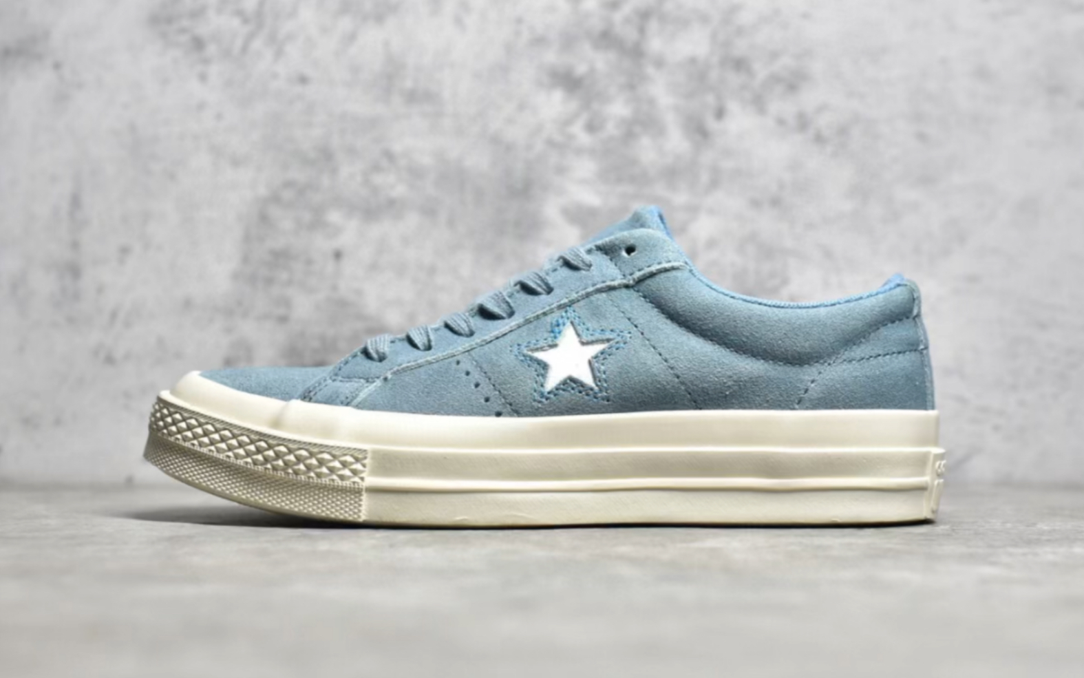 匡威converse one star 麂皮雾霾蓝情人节限定爱心底板鞋163190c