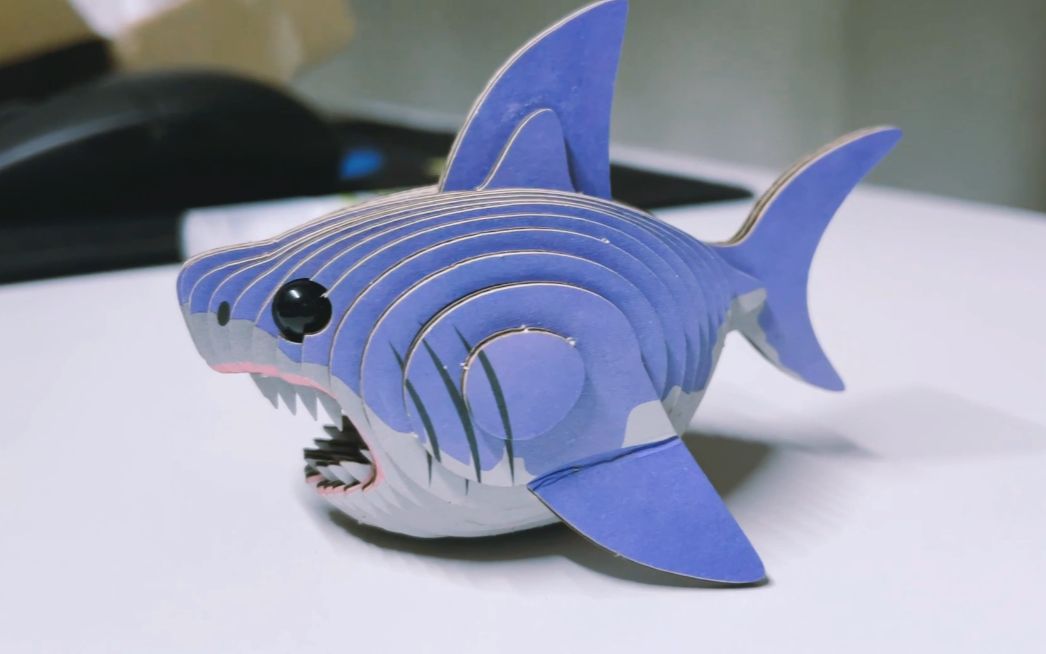 【手工】超可爱的dodoland 3d立体拼图小鲨鱼_哔哩哔哩_bilibili