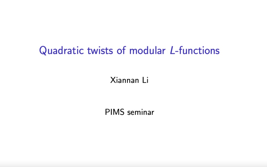 [图]【解析数论】Quadratic twists of modular L-functions