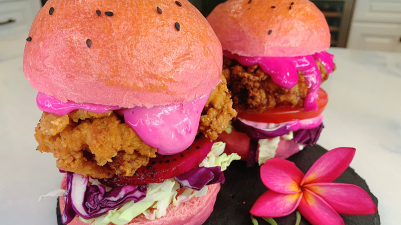 复刻风靡好莱坞的粉色汉堡 the bun bun 老夫吃完少女心爆棚了