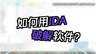 【IDA硬核逆向破解】不改代码，你也能破解软件密码，算法逆向分析全流程【游戏安全，软件安全，网络安全，CTF比赛必备基础】