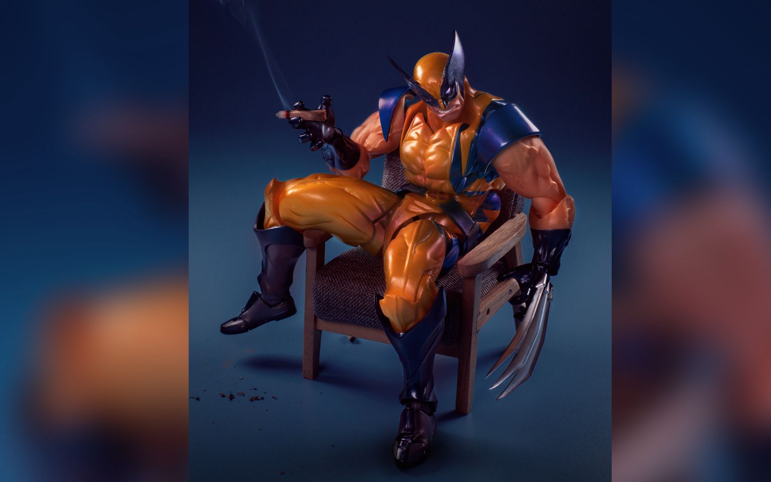 [胶片研究所]真烧真烟真灰,海洋堂金刚狼抽烟场景摄制