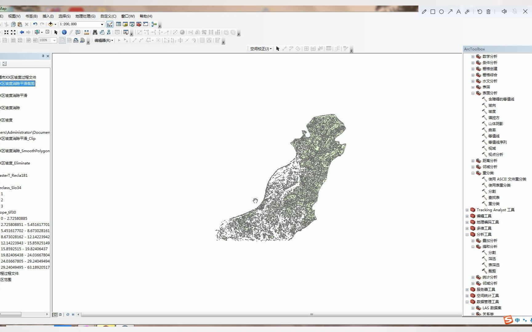 [图]Arcgis消除平滑裁剪 高光谱 遥感地质 地质构造