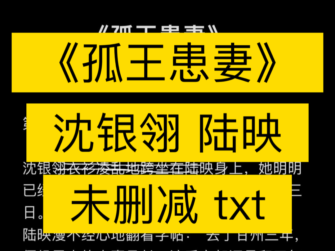 《孤王患妻》沈银翎陆映完整版未删减txt资源 第1章 沈银翎就是妖精哔哩哔哩bilibili