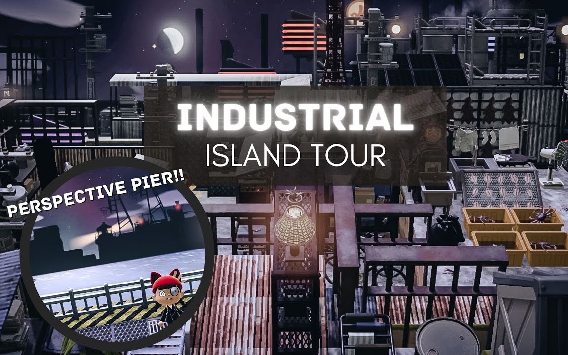 【动森】工厂码头ⷩ‡‘属工业风小岛设计 | Industrial Island Tour with factories, piers + city skyline哔哩哔哩bilibili