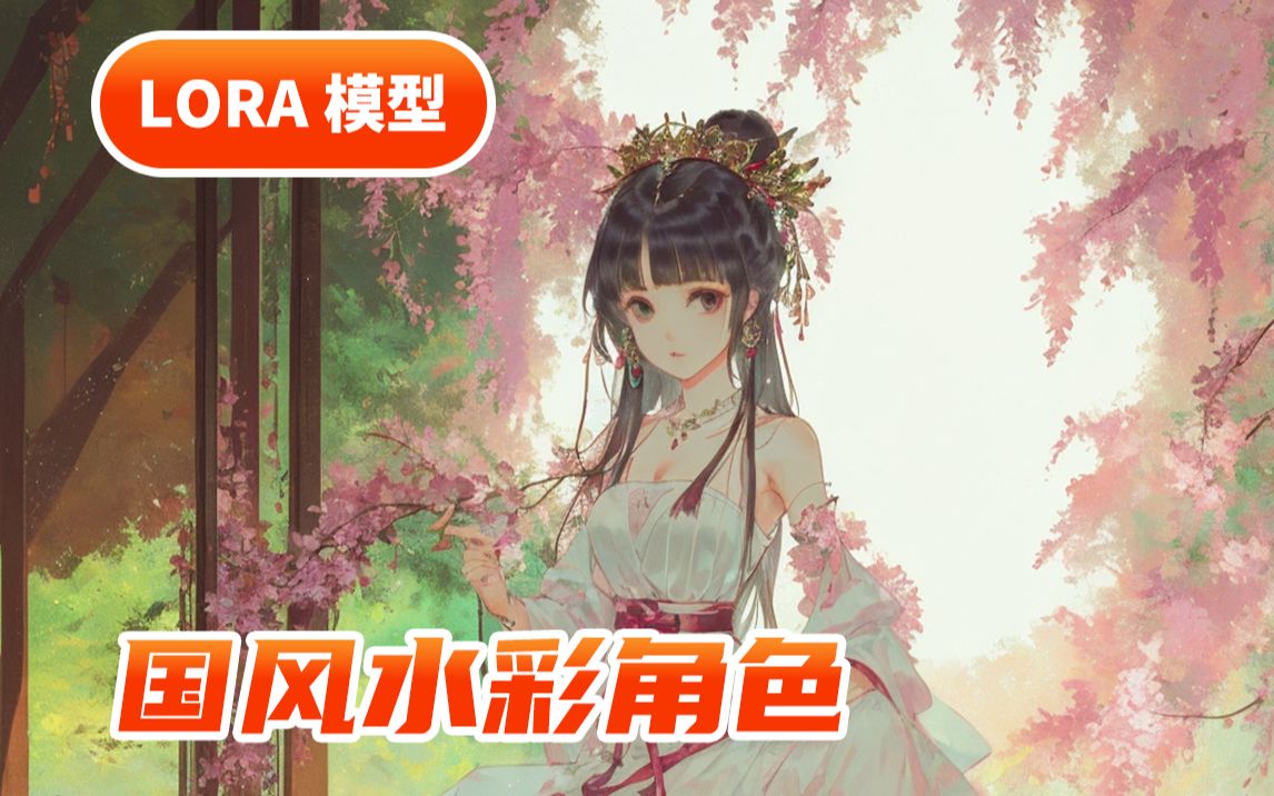 【自制lora】国风水彩角色v2,古风角色哔哩哔哩bilibili