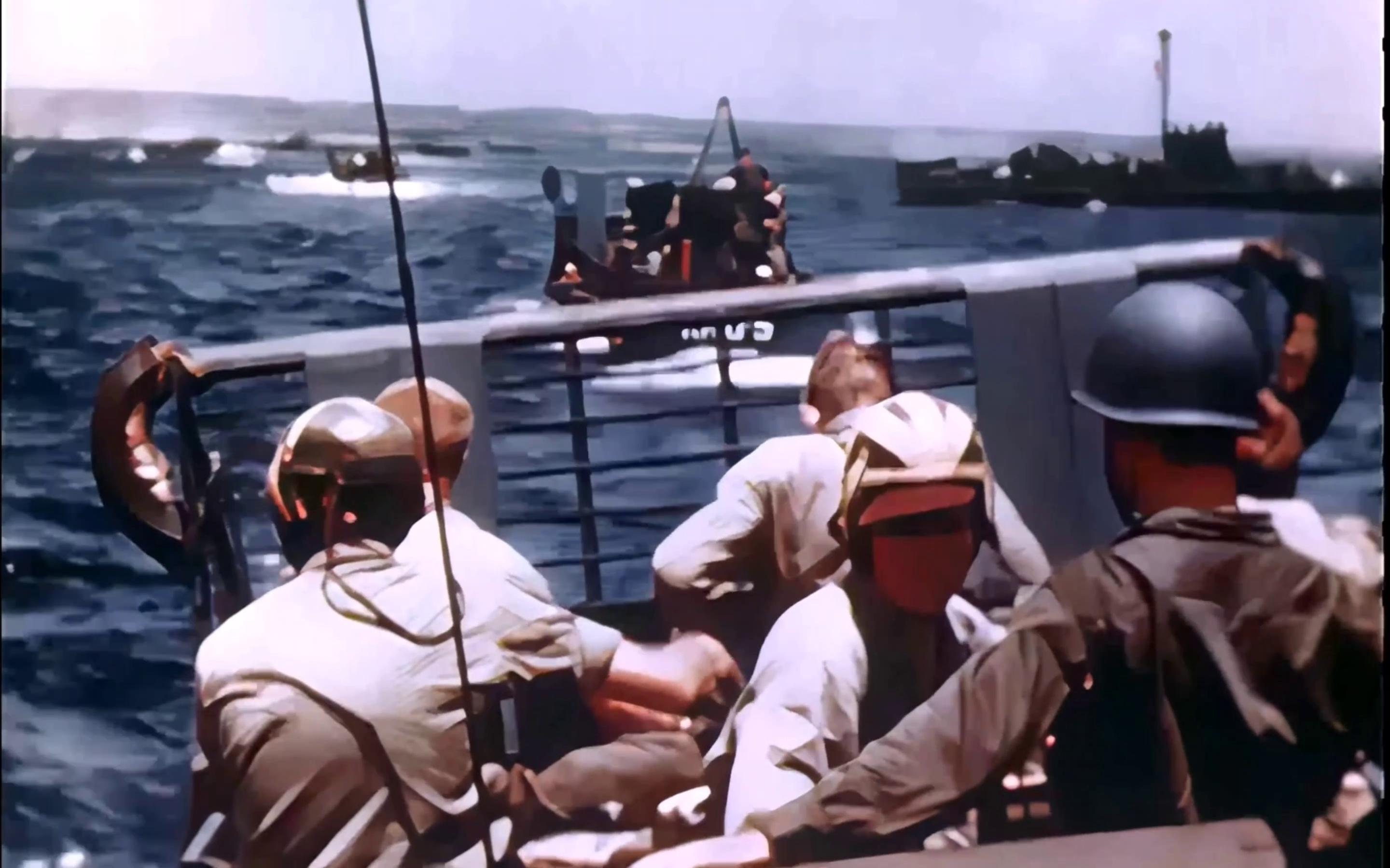 超高清彩色历史影像美日太平洋战争塞班岛之战