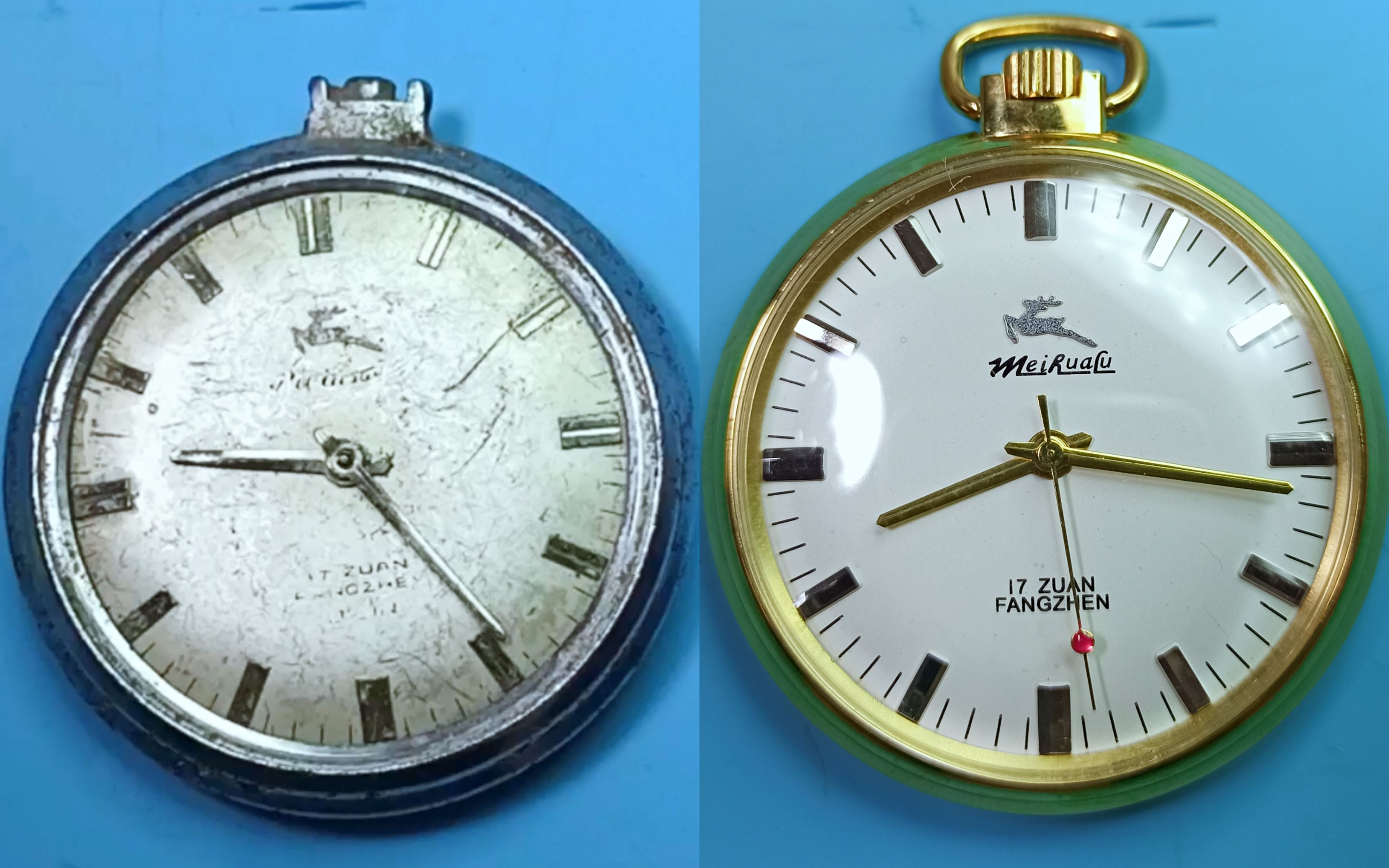 维修保养70年代吉林产的梅花鹿怀表