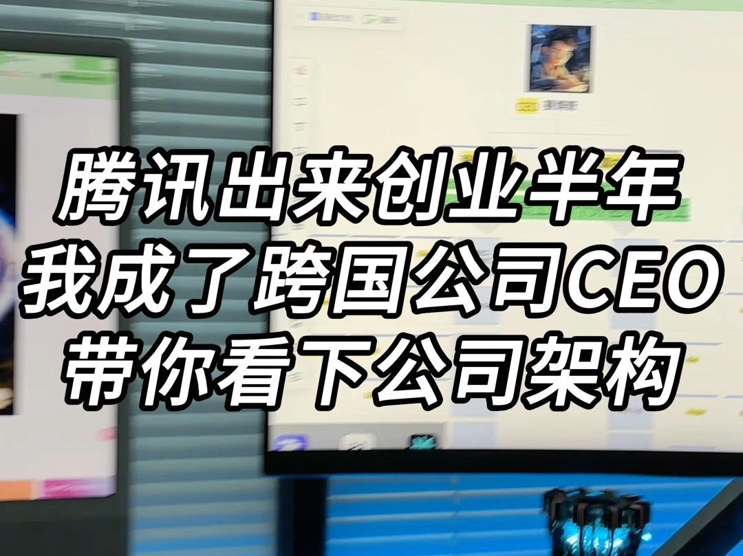 腾讯裸辞创业半年后,我成了跨国集团公司CEO,来带你看下公司架构!哔哩哔哩bilibili