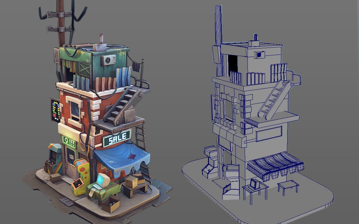 【maya场景建模】q版卡通房子制作,0基础建模案例讲解