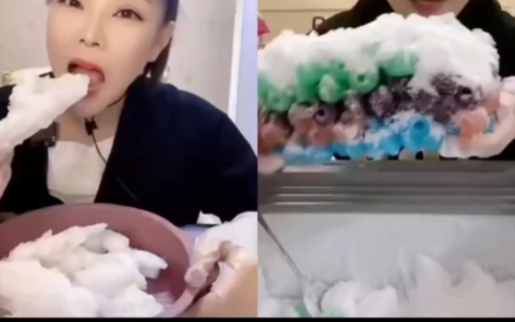 反骨静姐·混拼四宫格◎趴冰柜吃子弹头冰·脆霜