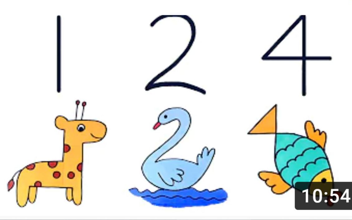 [图]【宝宝画画】利用数字1-9画小动物_How to Draw Animals From Numbers