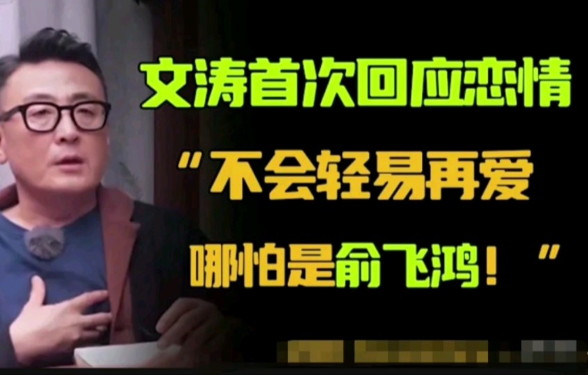 文涛首次回应恋情:不会轻易再爱,哪怕是俞飞鸿!哔哩哔哩bilibili