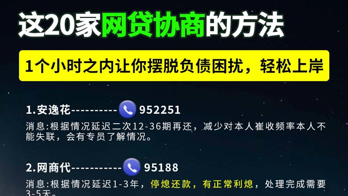 这20家网贷协商的方法,1个小时之内让你摆脱负便困扰,轻松上岸!哔哩哔哩bilibili