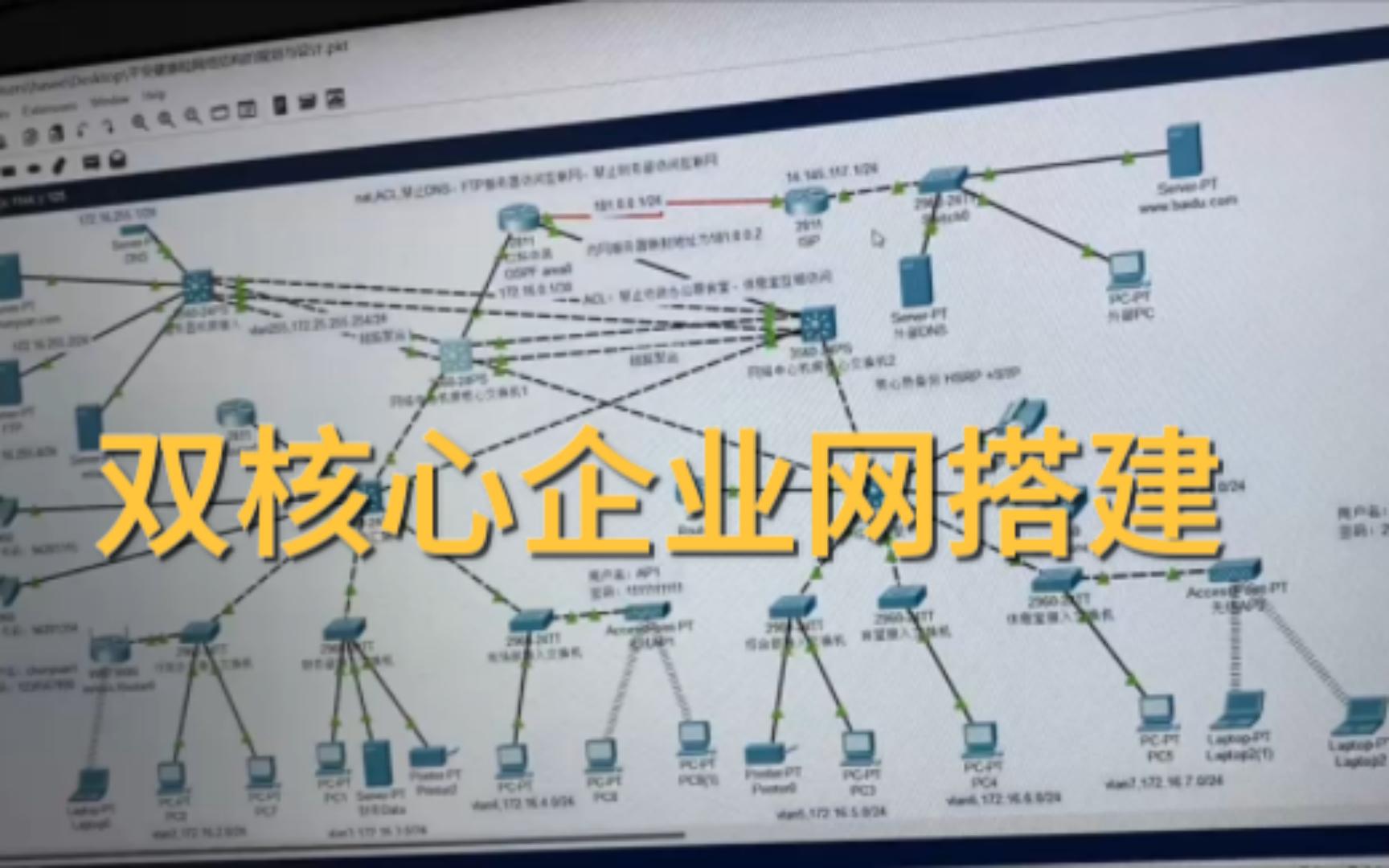 双核心冗余企业网/校园网综合组网详细配置演示(字幕版)哔哩哔哩bilibili