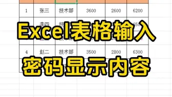 excel表格输入密码显示内容，再也不怕别人看到了