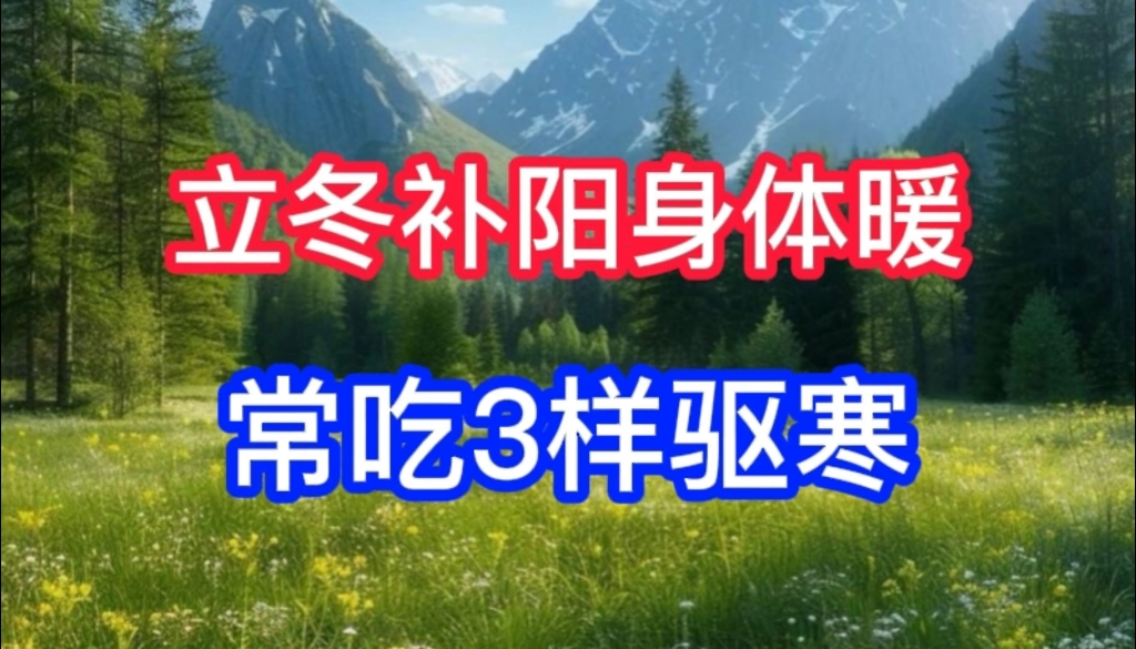 初冬季补阳,有助保持身体温暖与健康,食用三种食物驱寒暖身过冬哔哩哔哩bilibili