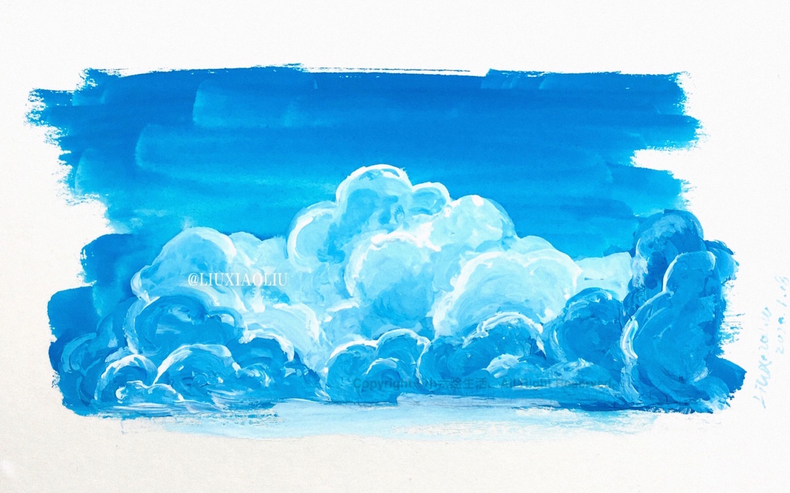 云的画法水粉图片