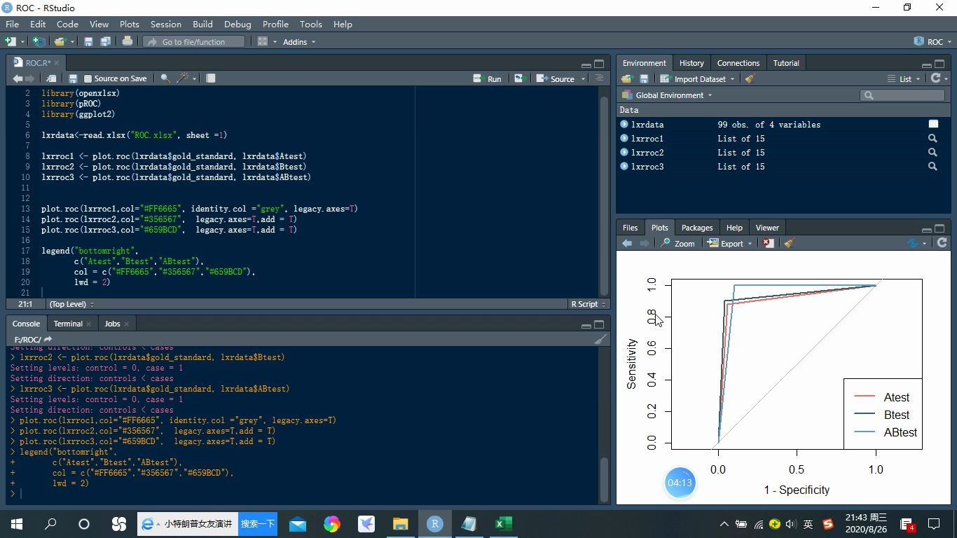 【R语言】0基础如何用R语言绘制ROC曲线哔哩哔哩bilibili