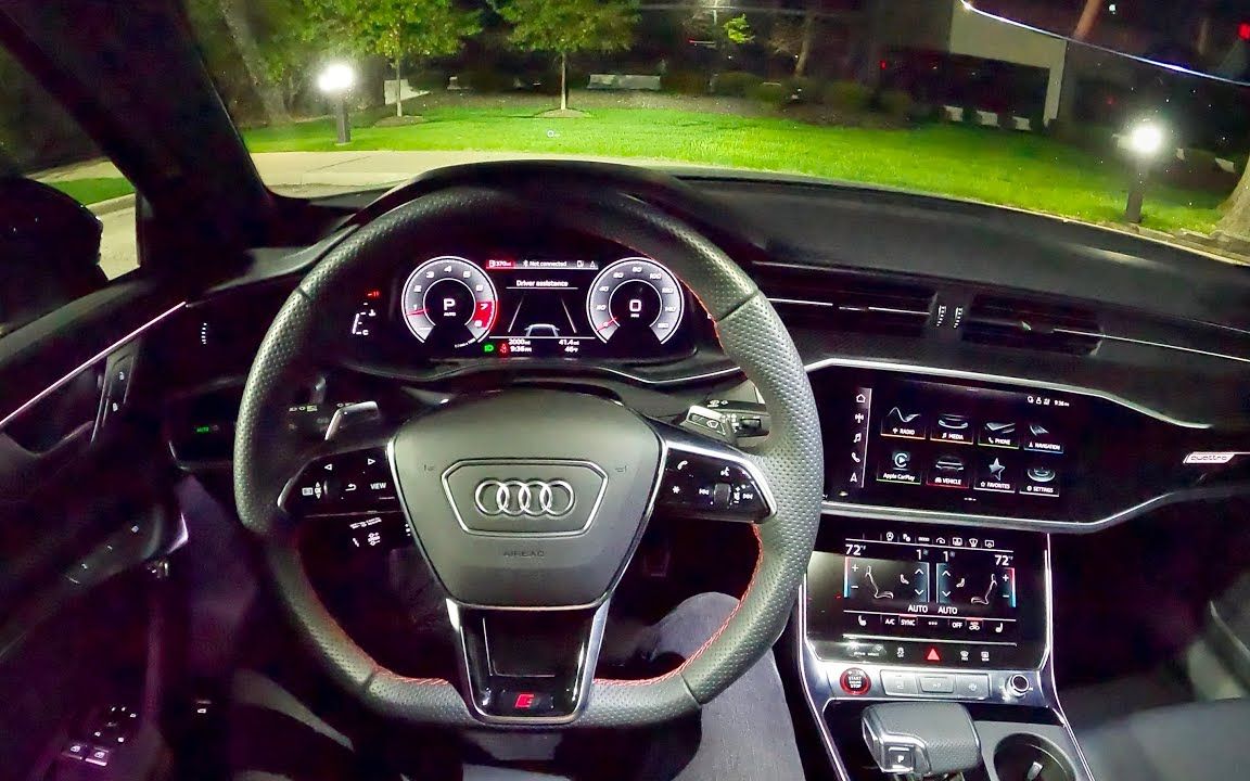 2023 奥迪 s6 试驾 - pov 夜间驾驶