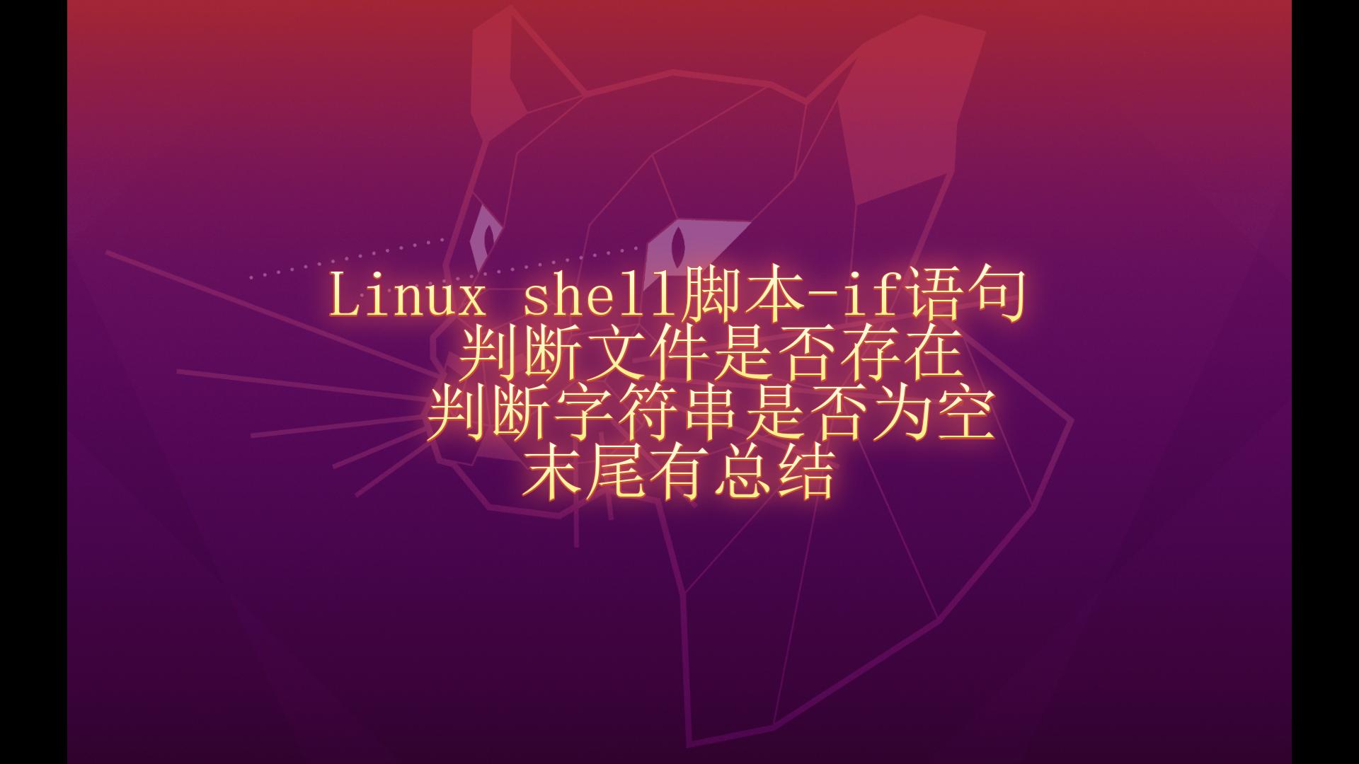 【linux从入门到入土】shell脚本中使用if语句判断文件是否存在以及字符串是否为空,结尾有总结哔哩哔哩bilibili