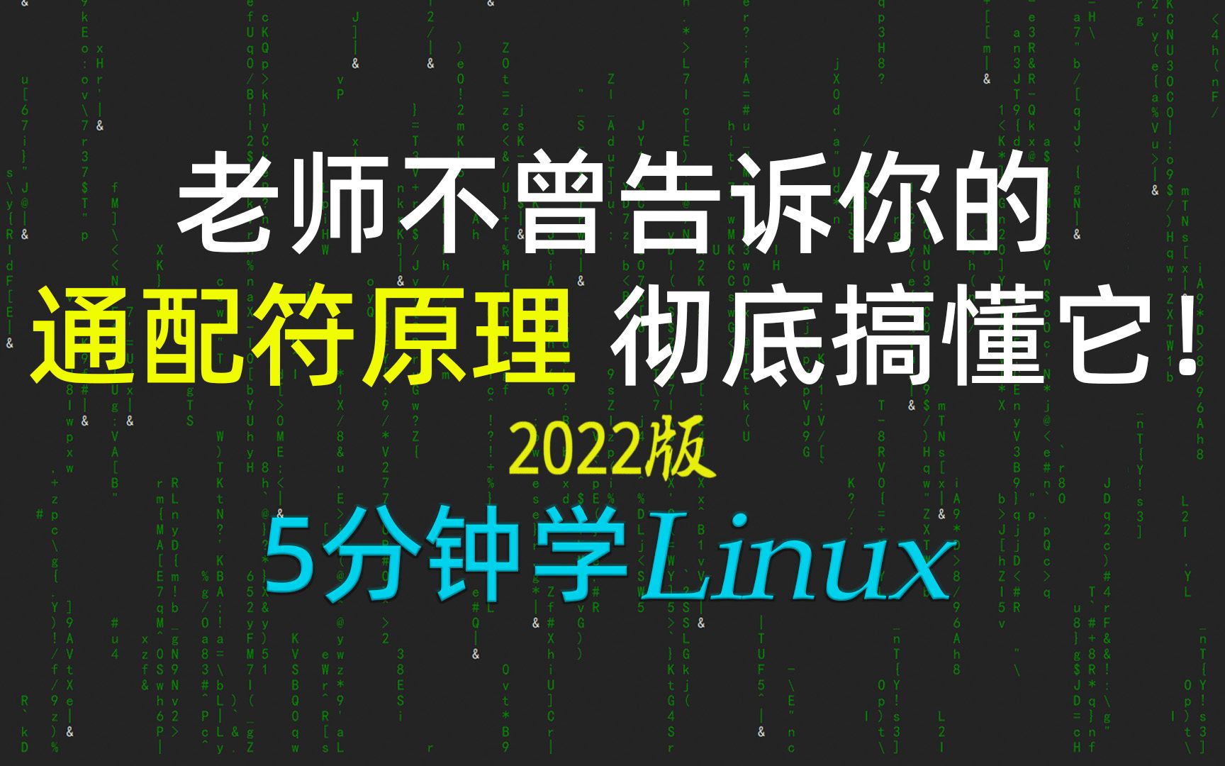 [5分钟学linux] 54通配符通配机制原理帮你彻底搞懂通配符2022新linux极速入门哔哩哔哩bilibili